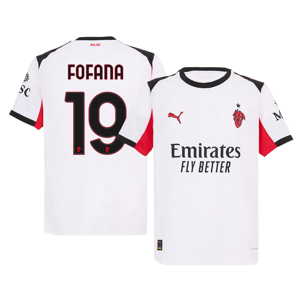 FOFANA #19 Authentic AC Milan Away Soccer Jersey 2025/26 White - Football Shirt | SmartJerseys | Official Quality