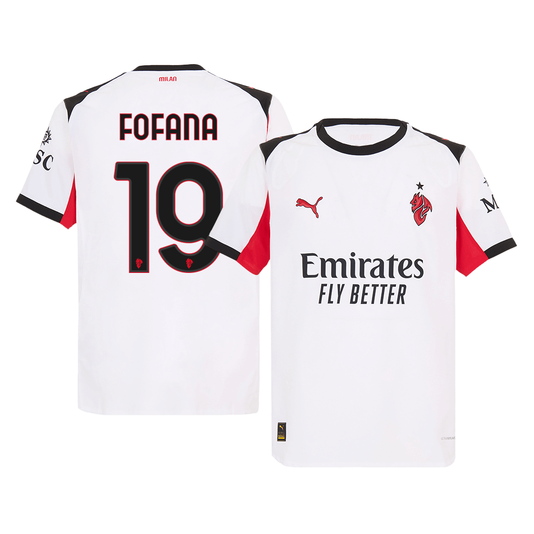 FOFANA #19 Authentic AC Milan Away Soccer Jersey 2025/26 White - Football Shirt | SmartJerseys | Official Quality