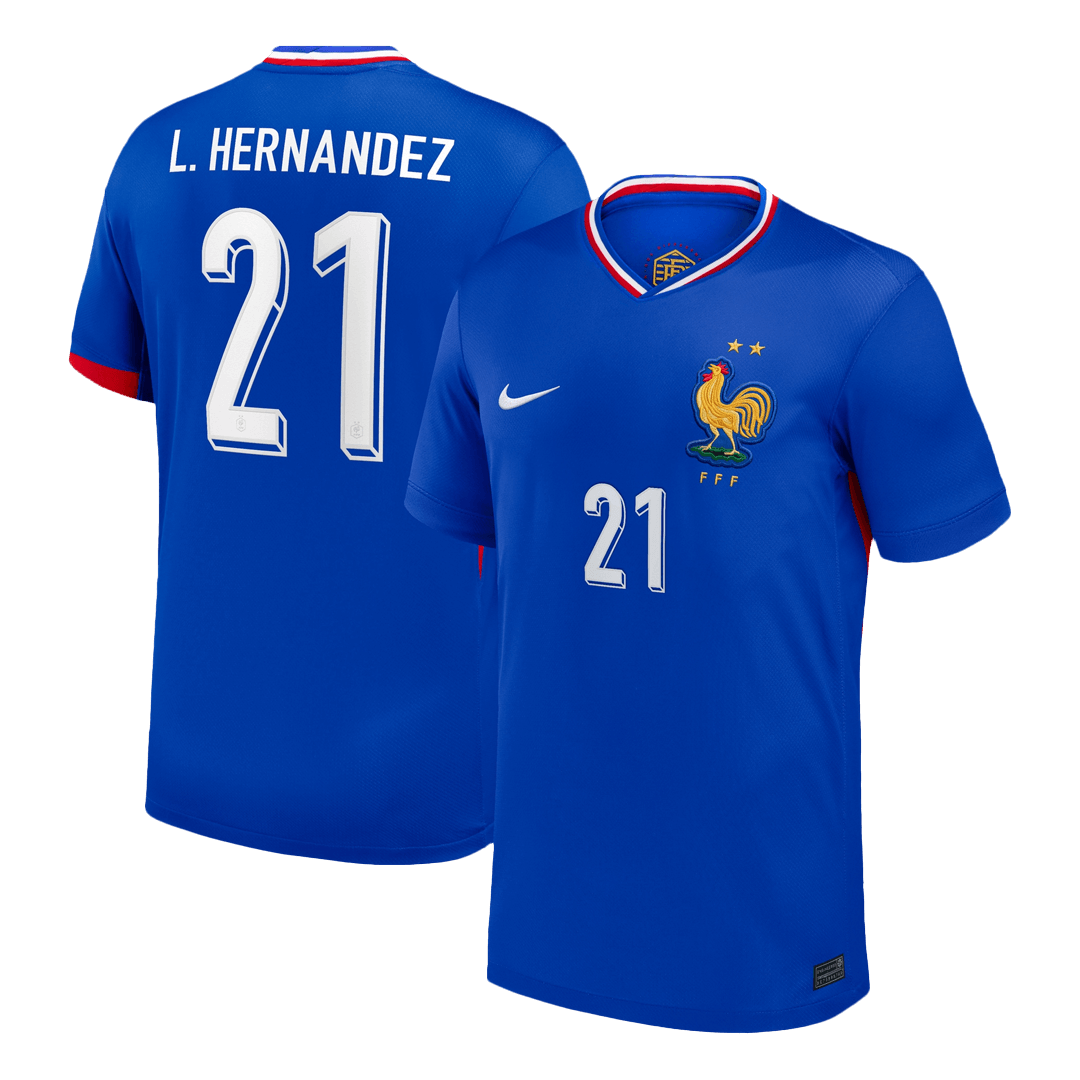 L.Hernandez #21 France Euro Home Soccer Jersey 2024 Blue - Football Shirt | SmartJerseys | Official Quality