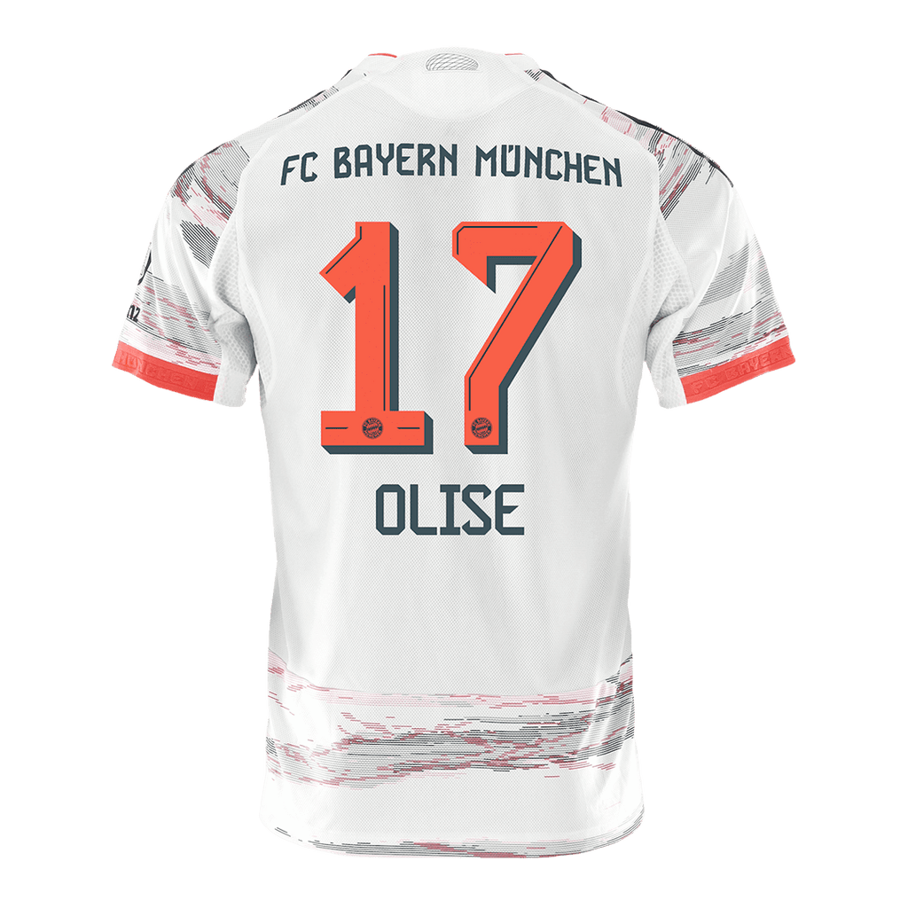 OLISE #17 Authentic Bayern Munich Away Soccer Jersey 2025/26 White