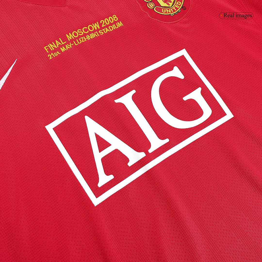 Camiseta retro de local del Manchester United 2007/08 - Manga larga - Final de la UCL