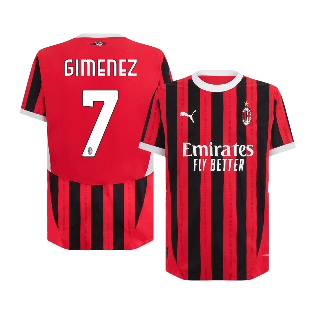 AC Milan GIMENEZ #7 Home Soccer Jersey Authentic 2024/25 - Football Shirt | SmartJerseys | Official Quality