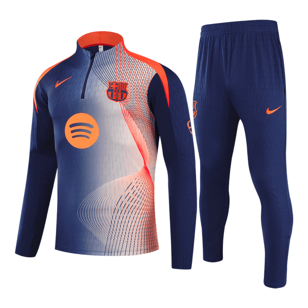 Kid's Barcelona Zipper Sweatshirt Kit(Top+Pants) 25/26 Black&Orange - Football Shirt | SmartJerseys | Official Quality