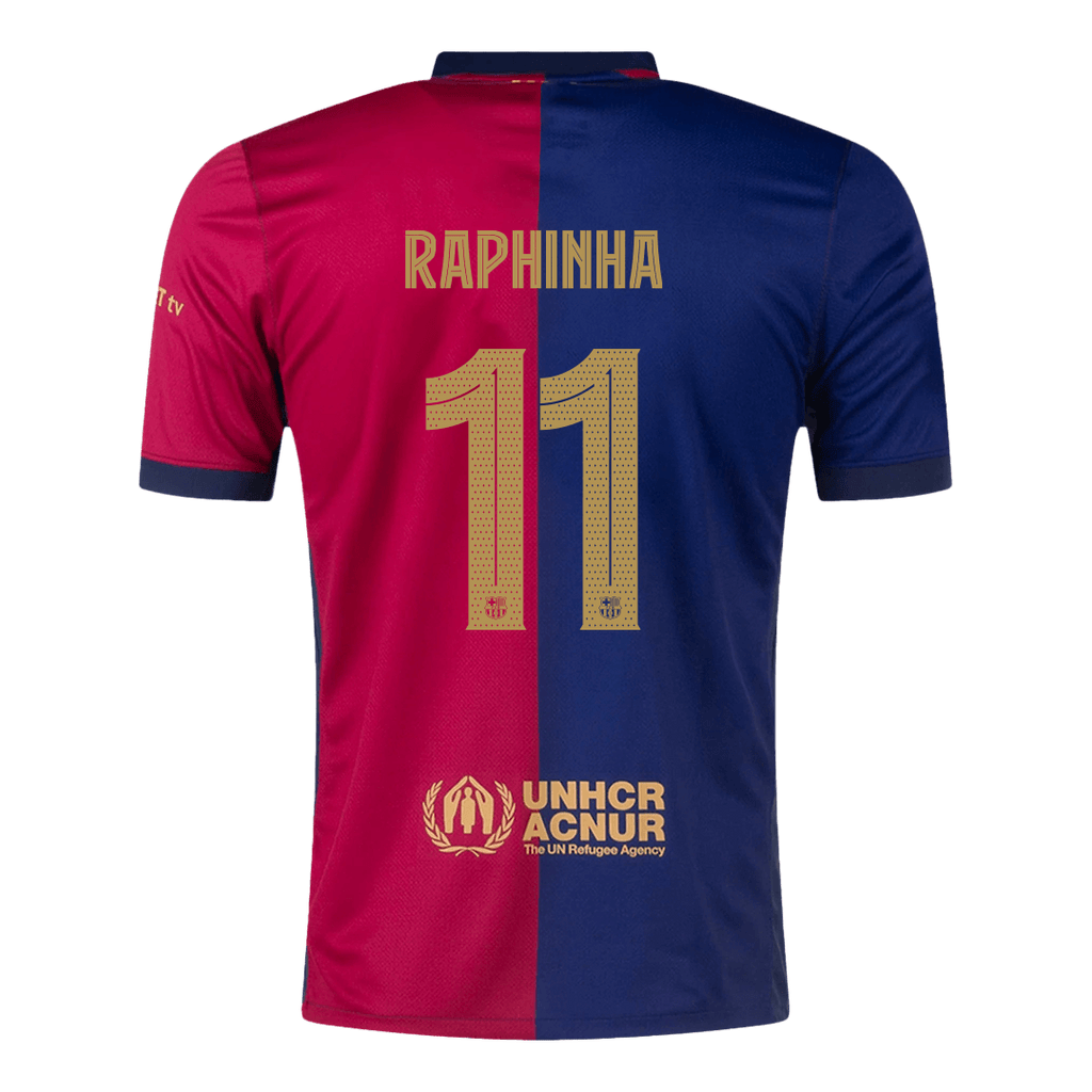Camiseta de fútbol local del Barcelona Raphinha #11 2024/25 - Edición UCL
