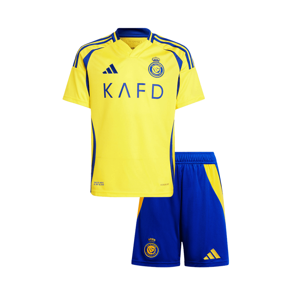 Al Nassr Home Soccer Jersey Kit 2024/25 Kids(Jersey+Shorts) - Football Shirt | SmartJerseys | Official Quality