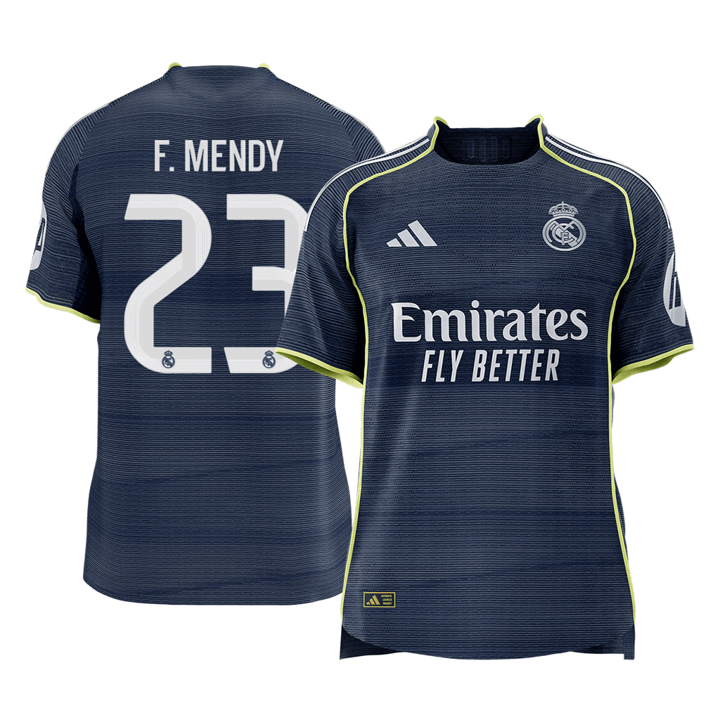 F.MENDY #23 Authentic Real Madrid Away Soccer Jersey 2025/26 Navy - Football Shirt | SmartJerseys | Official Quality