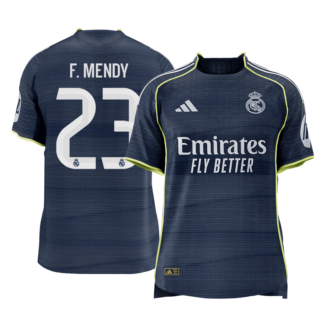 F.MENDY #23 Authentic Real Madrid Away Soccer Jersey 2025/26 Navy - Football Shirt | SmartJerseys | Official Quality