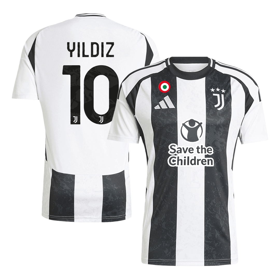 Juventus YILDIZ #10 Home Soccer Jersey 2024/25 - Save The Children Sponsor - Football Shirt | SmartJerseys | Official Quality