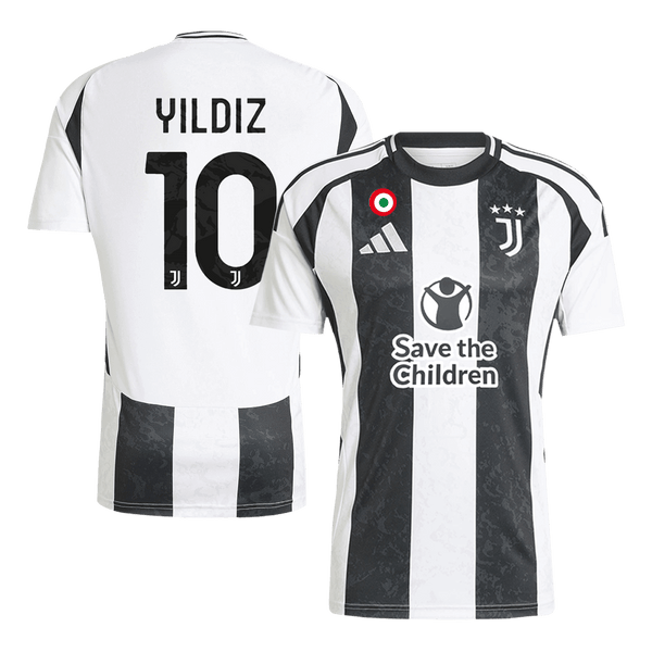 Juventus YILDIZ #10 Home Soccer Jersey 2024/25 - Save The Children Sponsor - Football Shirt | SmartJerseys | Official Quality