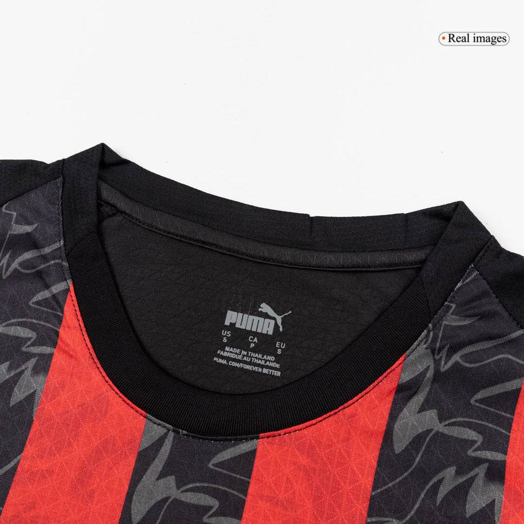 Camiseta auténtica de local del AC Milan 2025/26, roja y negra