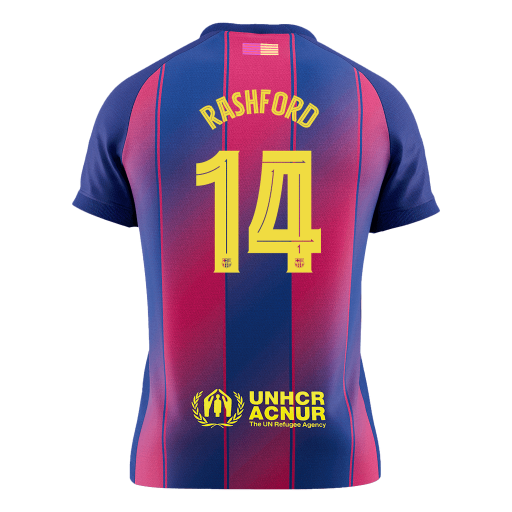 Camiseta de fútbol local del Barcelona RASHFORD #14 2025/26 - Edición UCL