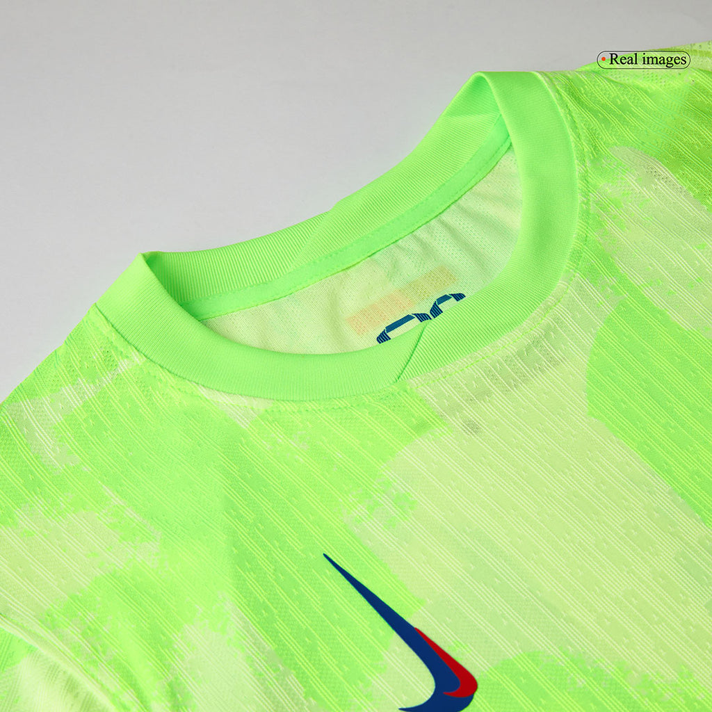 Camiseta de fútbol visitante del Barcelona F.DE JONG #21, auténtica, 2024/25 - UCL (logotipo de Spotify sin texto)