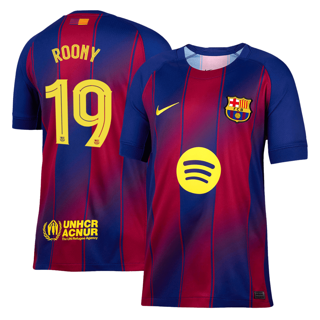 Barcelona ROONY #19 Home Soccer Jersey 2025/26 - UCL Edition - Football Shirt | SmartJerseys | Official Quality