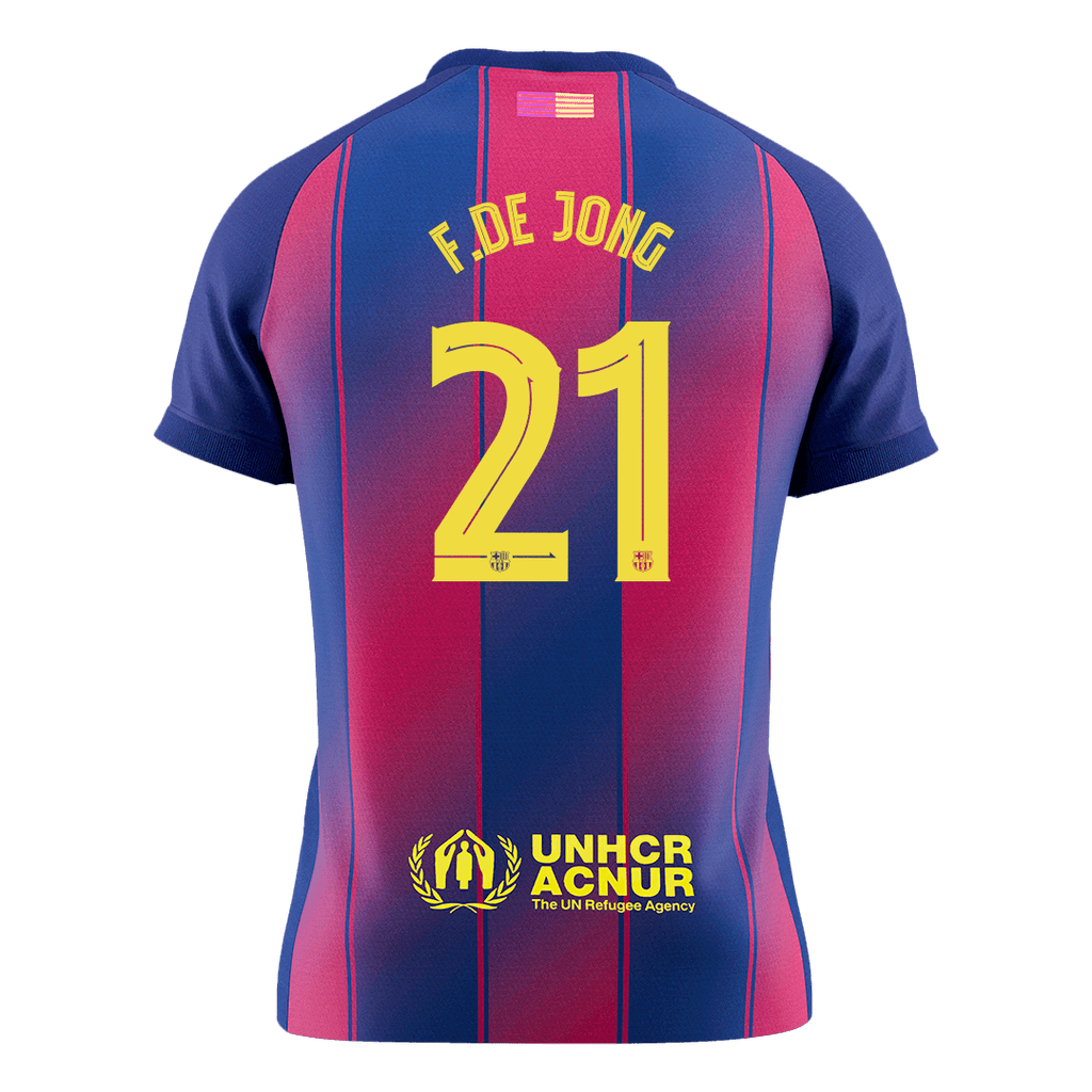 Camiseta de fútbol local del Barcelona F.DE JONG #21 2025/26 - Edición UCL