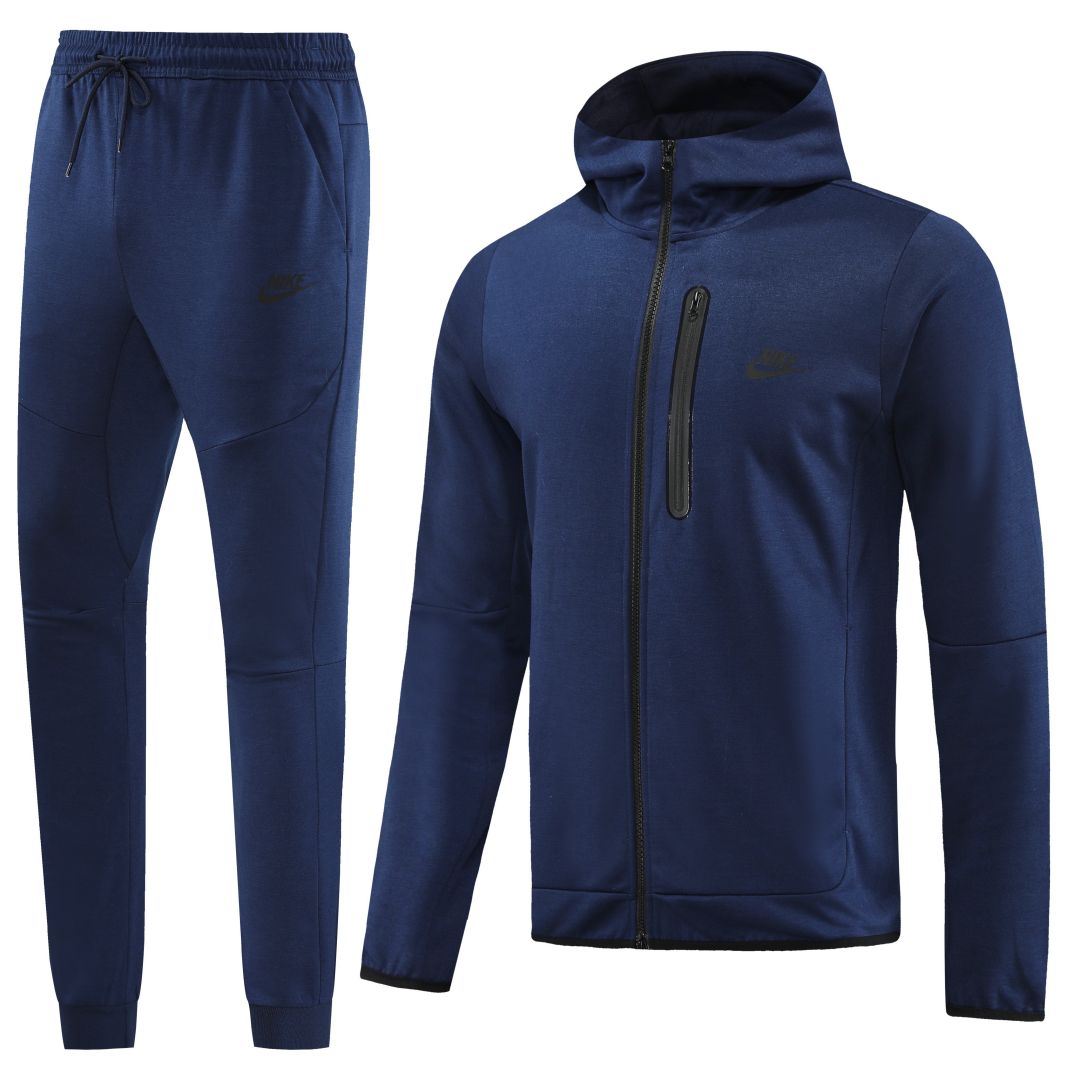 Kit de entrenamiento con capucha personalizable (chaqueta y pantalón) azul marino
