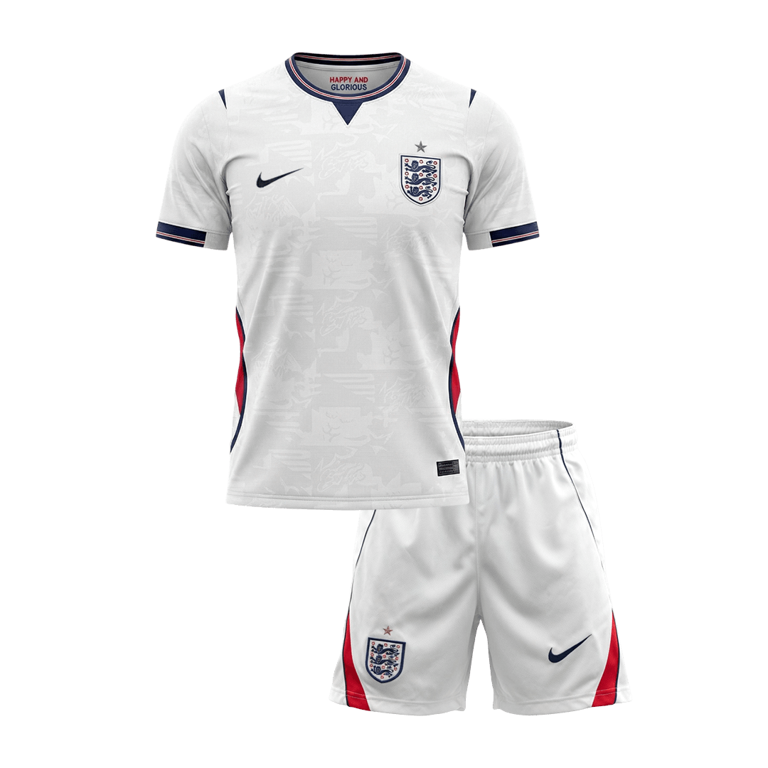 Kid's England Home Soccer Jersey Kit(Jersey+Shorts) World Cup 2026 White