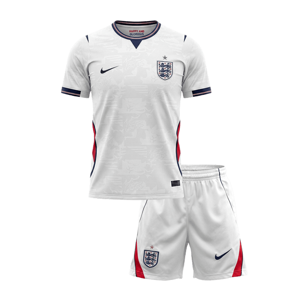 Kid's England Home Soccer Jersey Kit(Jersey+Shorts) World Cup 2026 White