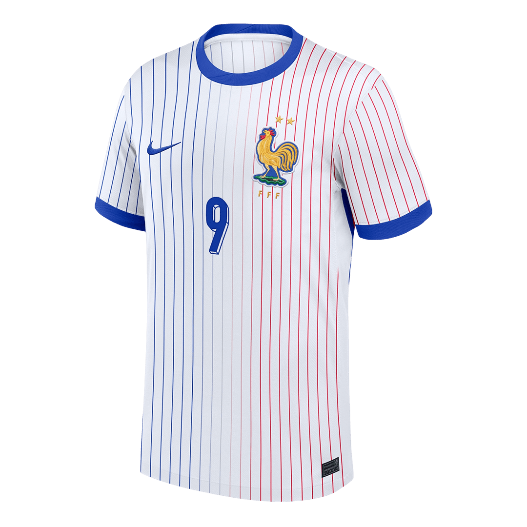 THURAM #9 Maillot extérieur de l'Euro 2024 de l'équipe de France, blanc