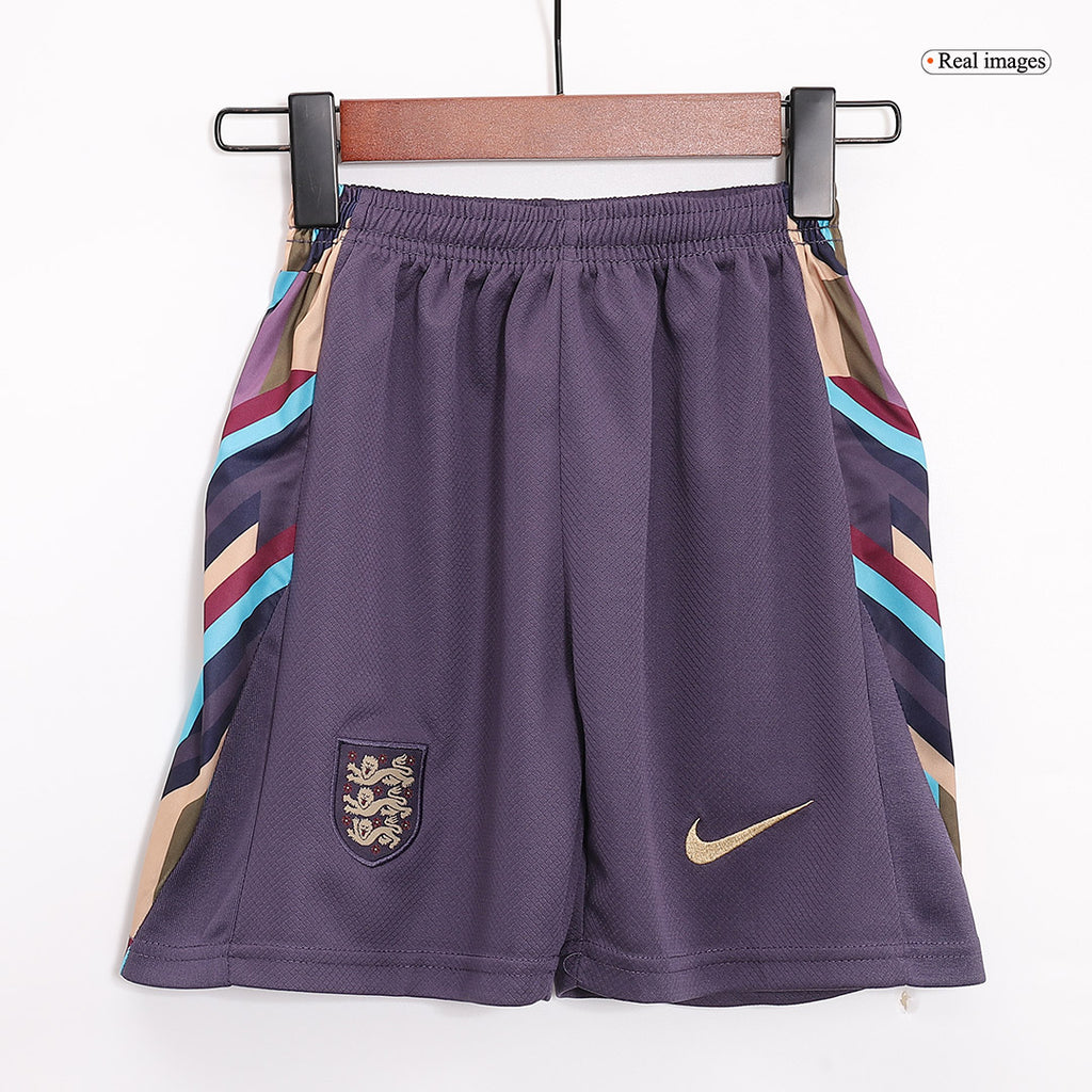 Camiseta de visitante de Inglaterra para la Eurocopa 2024 para niños (camiseta y pantalón corto)