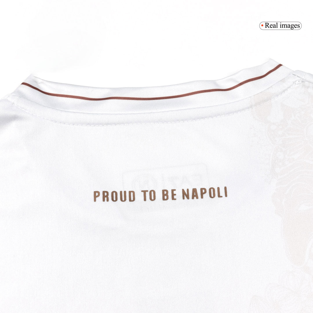 Kit de visitante del Napoli 25/26 para niños (camiseta y pantalones cortos) blanco