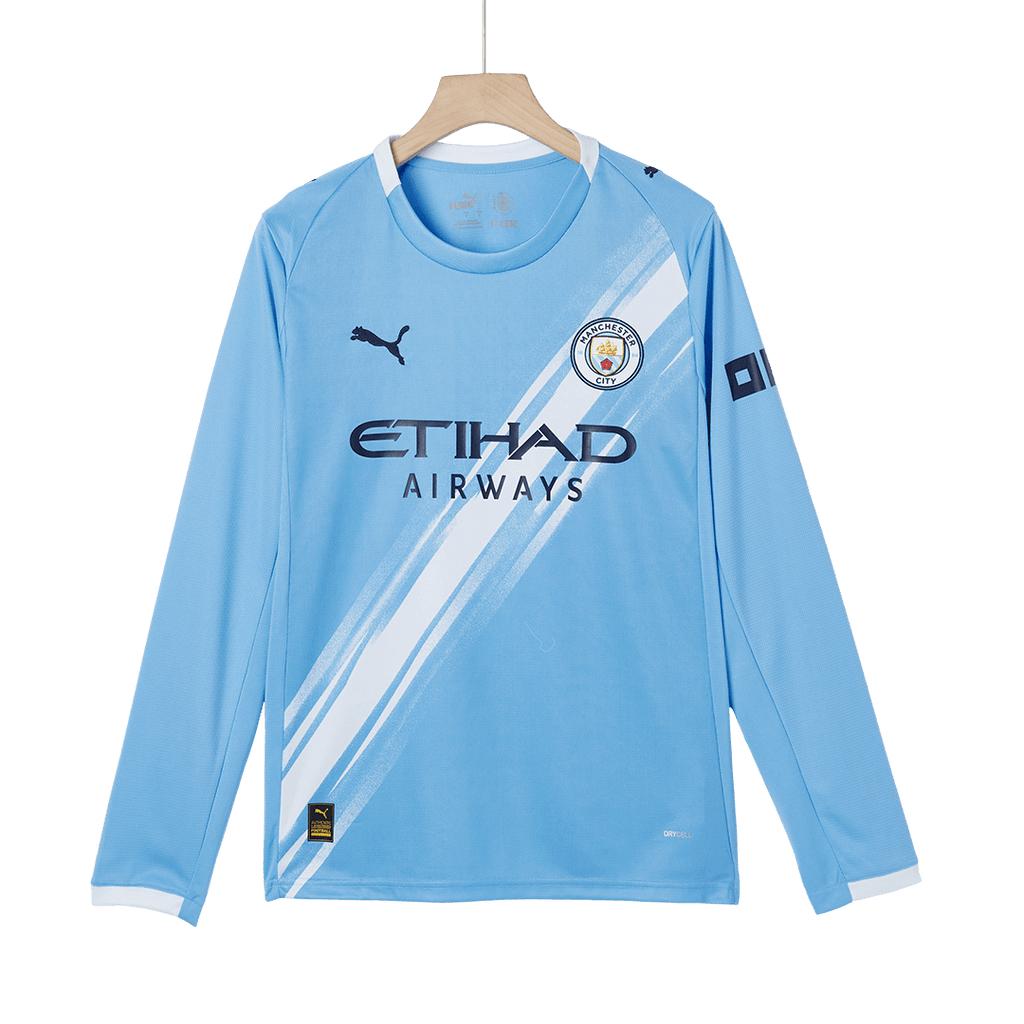 Manchester City Long Sleeve Home Soccer Jersey 2025/26