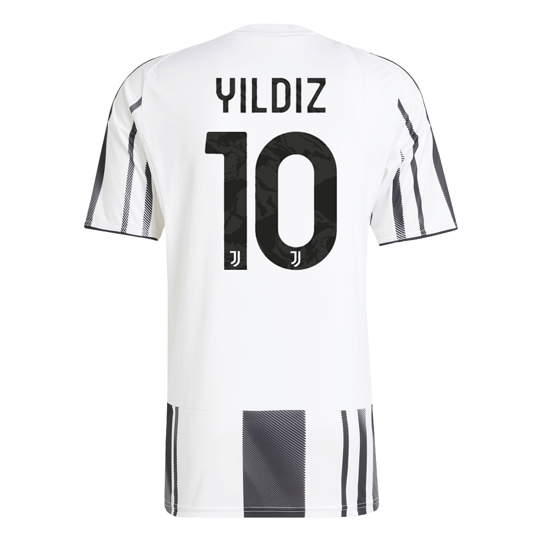 Camiseta de fútbol local de la Juventus YILDIZ #10 2025/26, negra y blanca