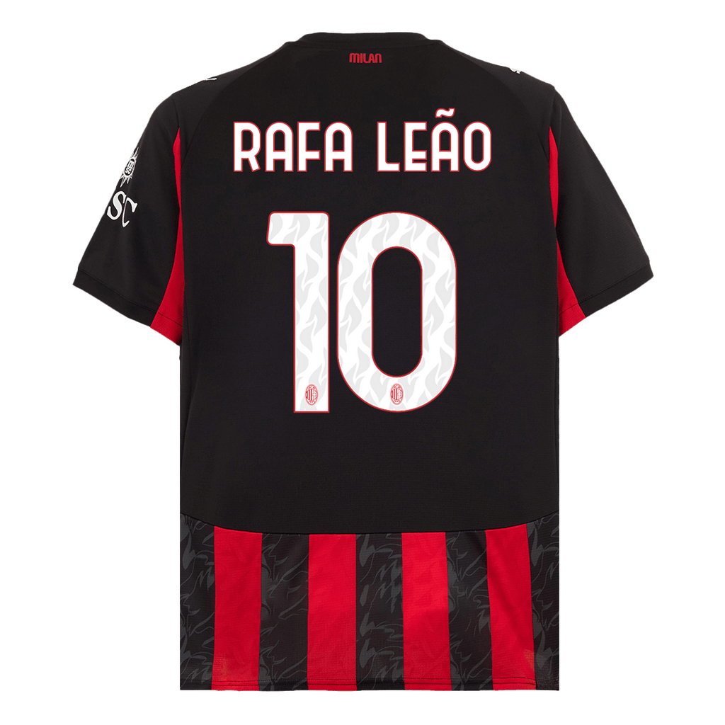 RAFA LEÃO #10 AC Milan Home Soccer Jersey 2025/26 Red&Black