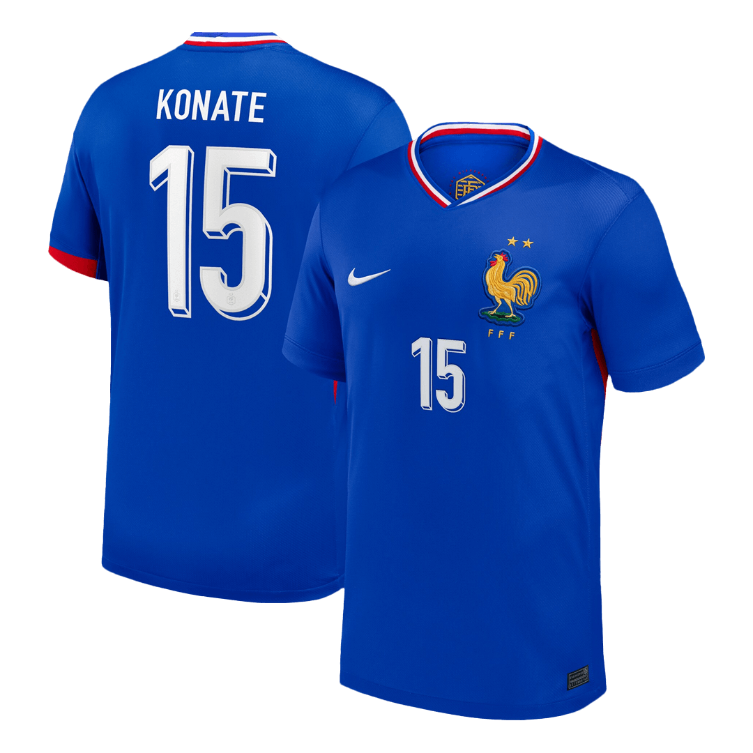 KONATE #15 France Euro Home Soccer Jersey 2024 Blue - Football Shirt | SmartJerseys | Official Quality