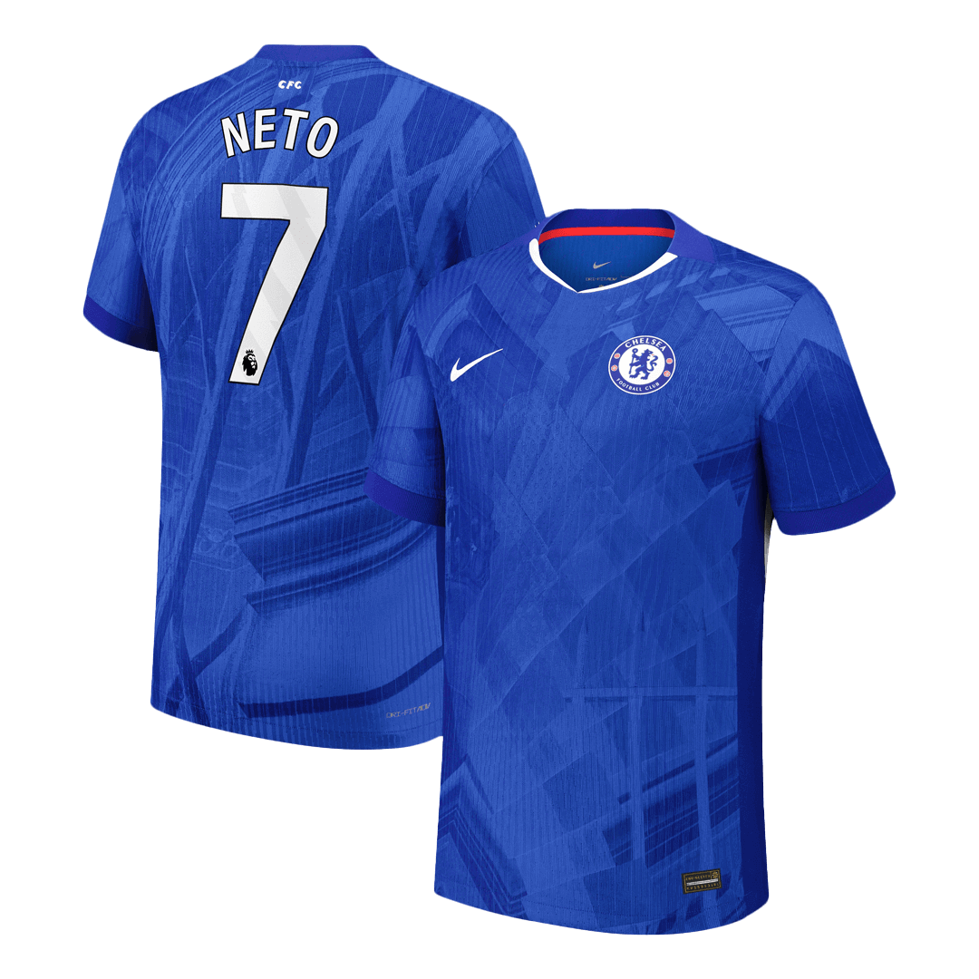 NETO #7 Authentic Chelsea Home Soccer Jersey 2025/26 Blue - Football Shirt | SmartJerseys | Official Quality