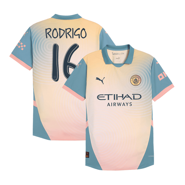 Manchester City RODRIGO #16 Fourth Away Soccer Jersey Authentic 2024/25- Definitely City (UCL Edition) - Football Shirt | SmartJerseys | Official Quality