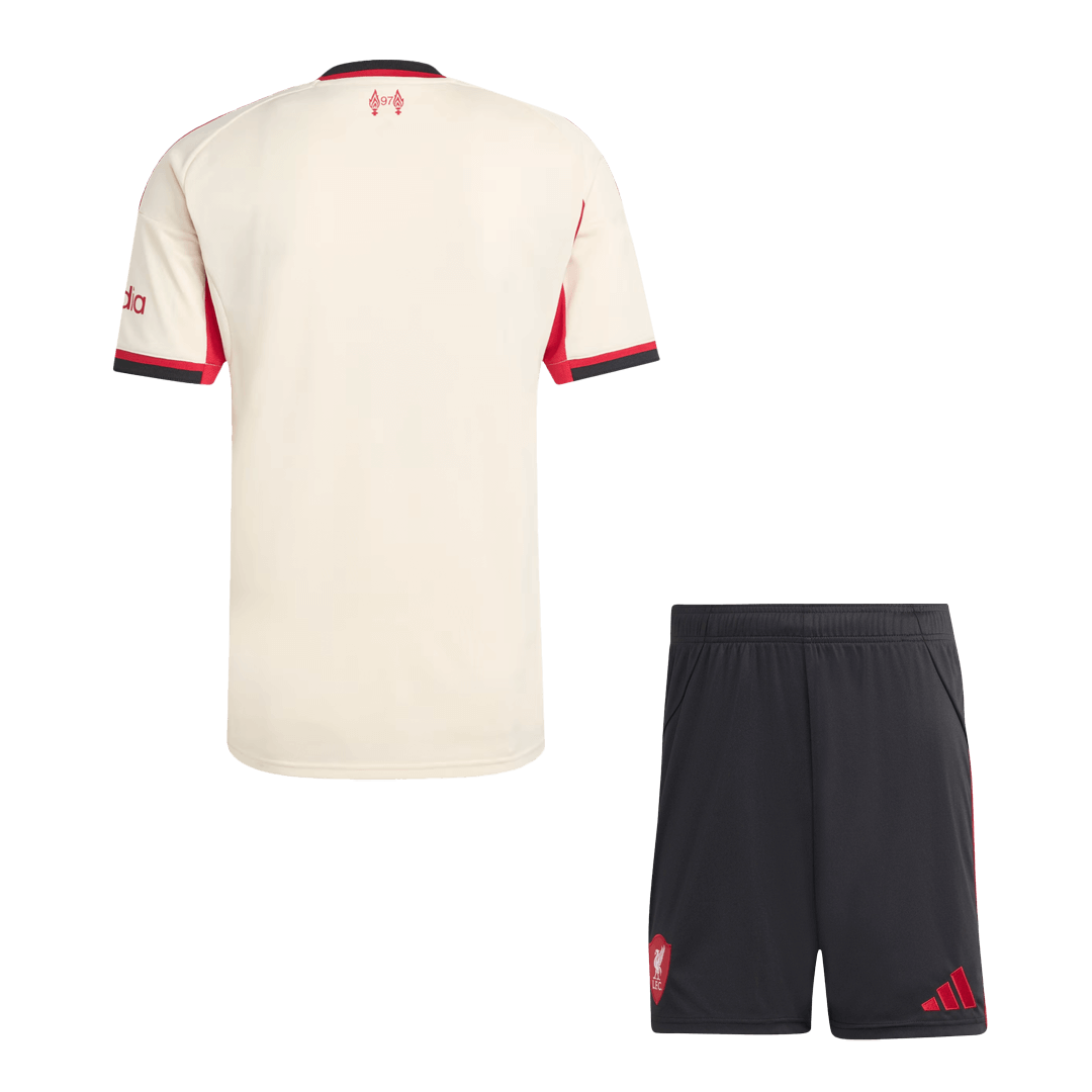 Camiseta de visitante del Liverpool 2025/26 (Camiseta + Pantalones cortos)