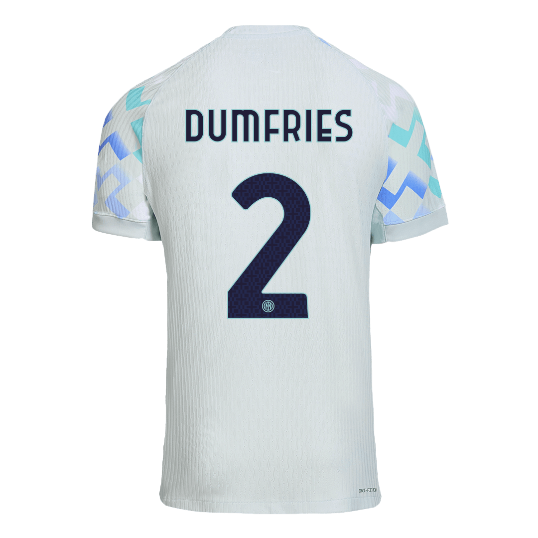 Camiseta de fútbol visitante auténtica del Inter de Milán DUMFRIES #2 2025/26 Azul