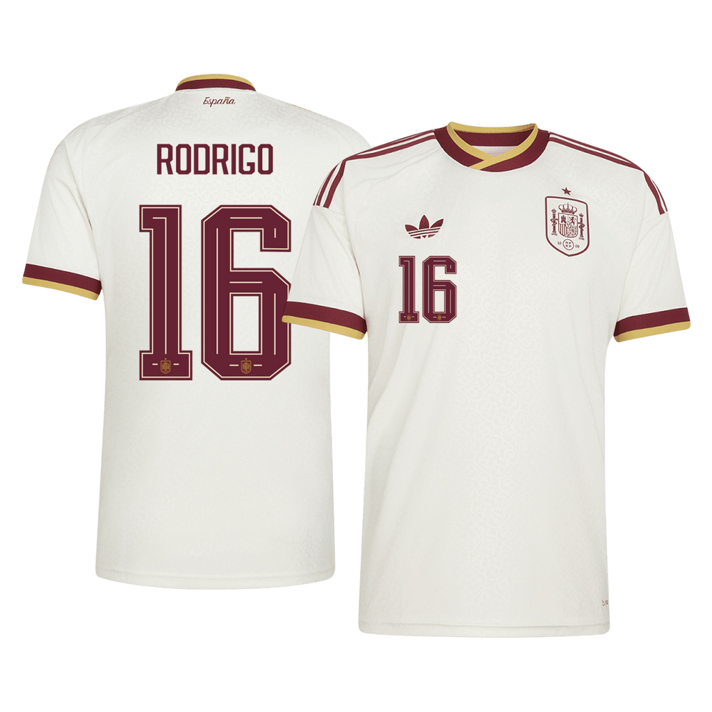 RODRIGO #16 Spain Away Soccer Jersey World Cup 2026 White