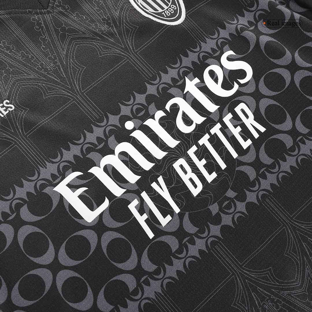 Maillot extérieur AC Milan x Pleasures quatrième tenue 2023/24 pour enfants (maillot + short)