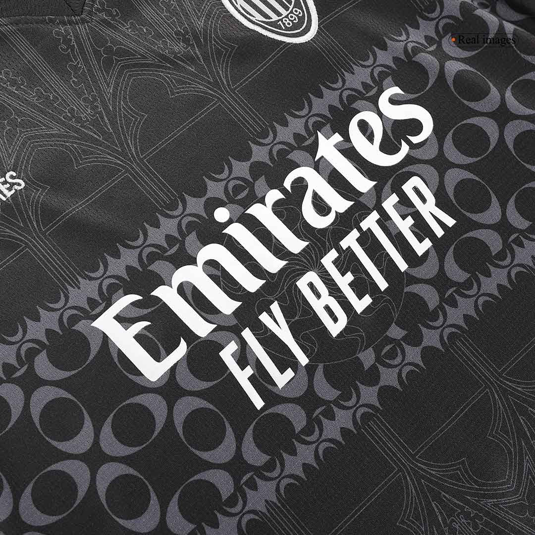 Maillot extérieur AC Milan x Pleasures quatrième tenue 2023/24 pour enfants (maillot + short)