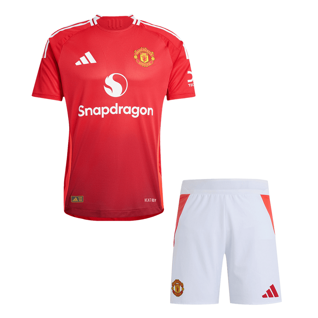 Manchester United Home Soccer Jersey Kit Authentic 2024/25 (Jersey+Shorts) - Football Shirt | SmartJerseys | Official Quality