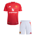 Manchester United Home Soccer Jersey Kit Authentic 2024/25 (Jersey+Shorts) - Football Shirt | SmartJerseys | Official Quality