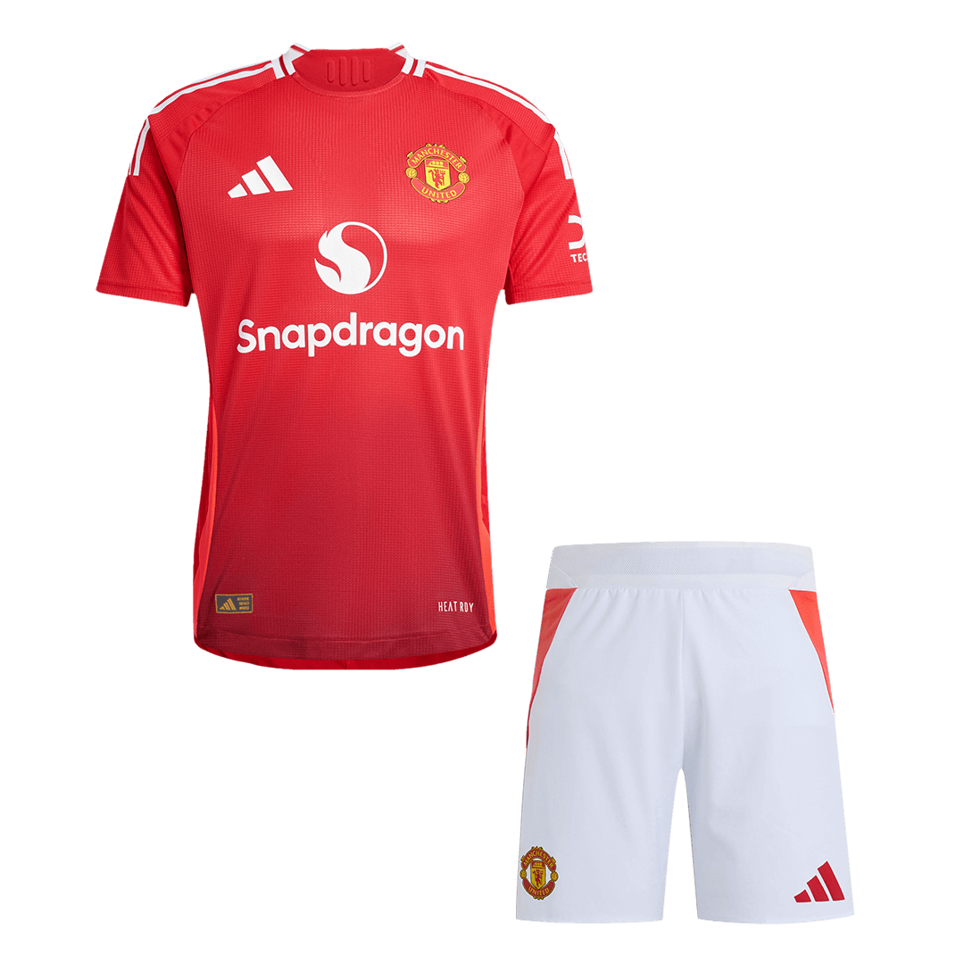 Manchester United Home Soccer Jersey Kit Authentic 2024/25 (Jersey+Shorts) - Football Shirt | SmartJerseys | Official Quality