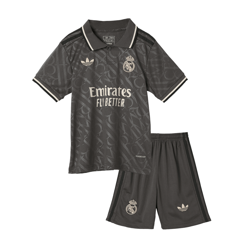 Real Madrid Third Away Soccer Jersey Kit 2024/25 Kids(Jersey+Shorts)