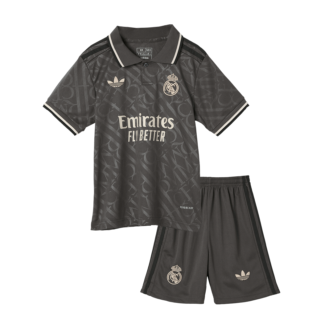 Real Madrid Third Away Soccer Jersey Kit 2024/25 Kids(Jersey+Shorts)