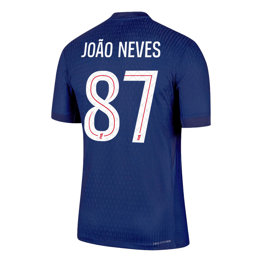 JOÃO NEVES #87 Authentic PSG Home Soccer Jersey 2025/26 Navy