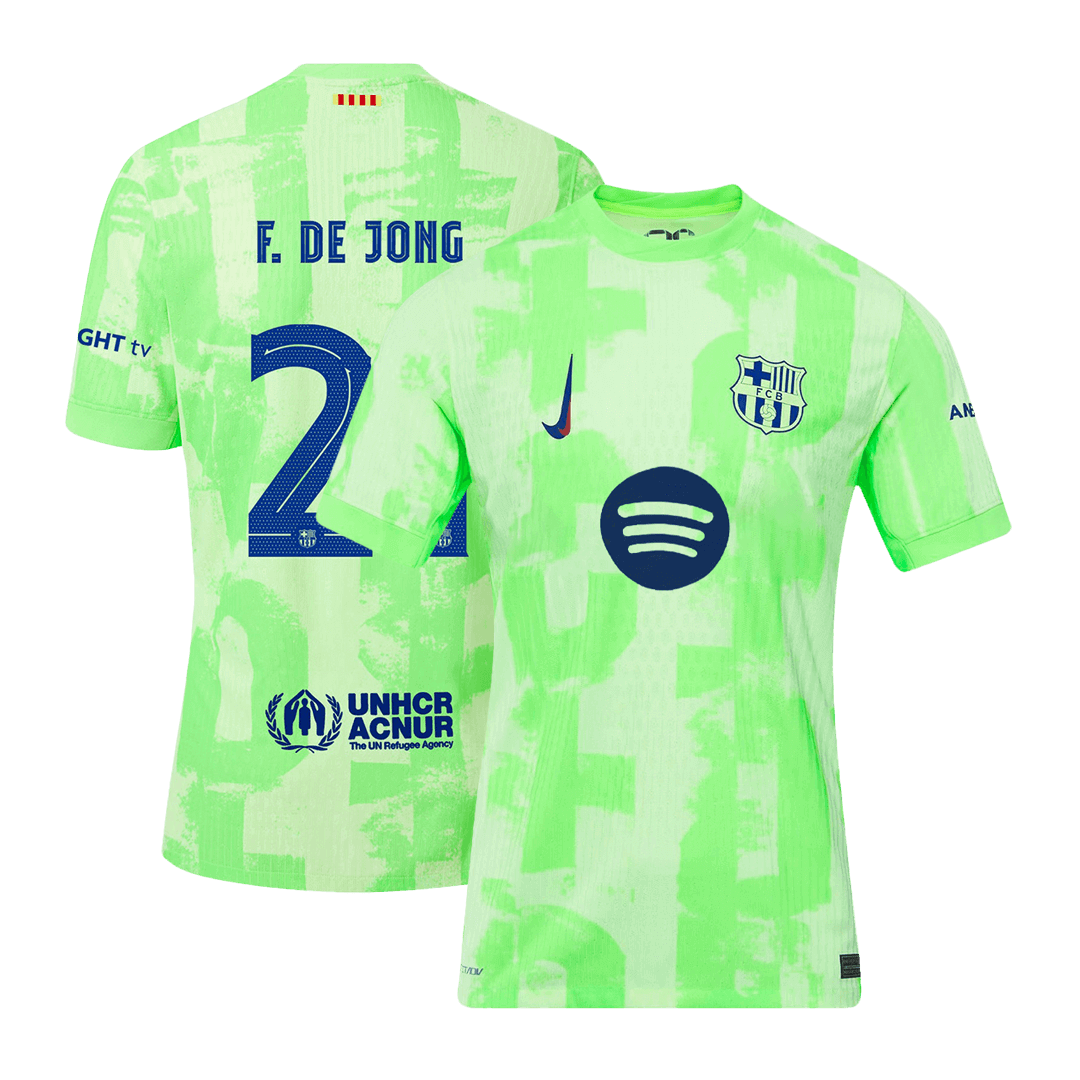 Barcelona F.DE JONG #21 Third Away Soccer Jersey Authentic 2024/25- UCL（Spotify Logo Without Text） - Football Shirt | SmartJerseys | Official Quality