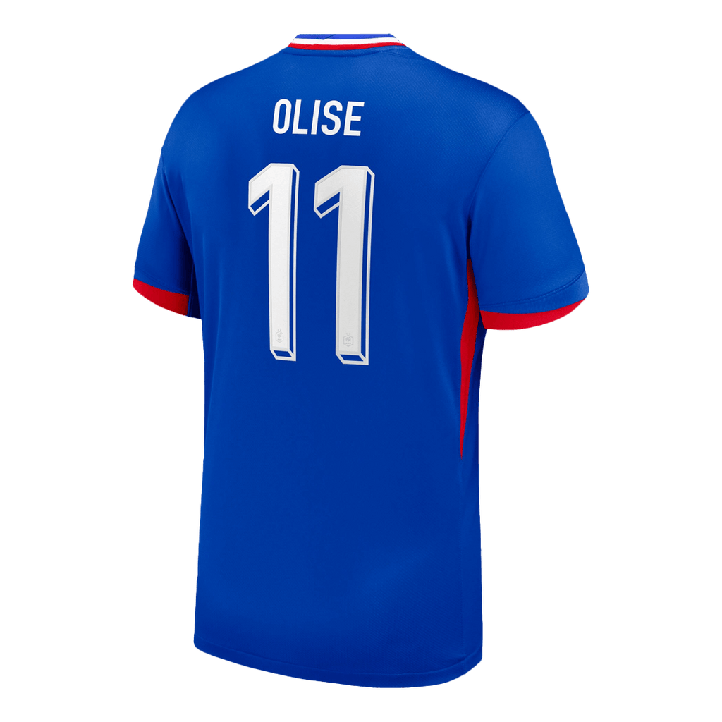 Maillot domicile de l'Euro 2024 de l'équipe de France, Olise n°11, bleu 