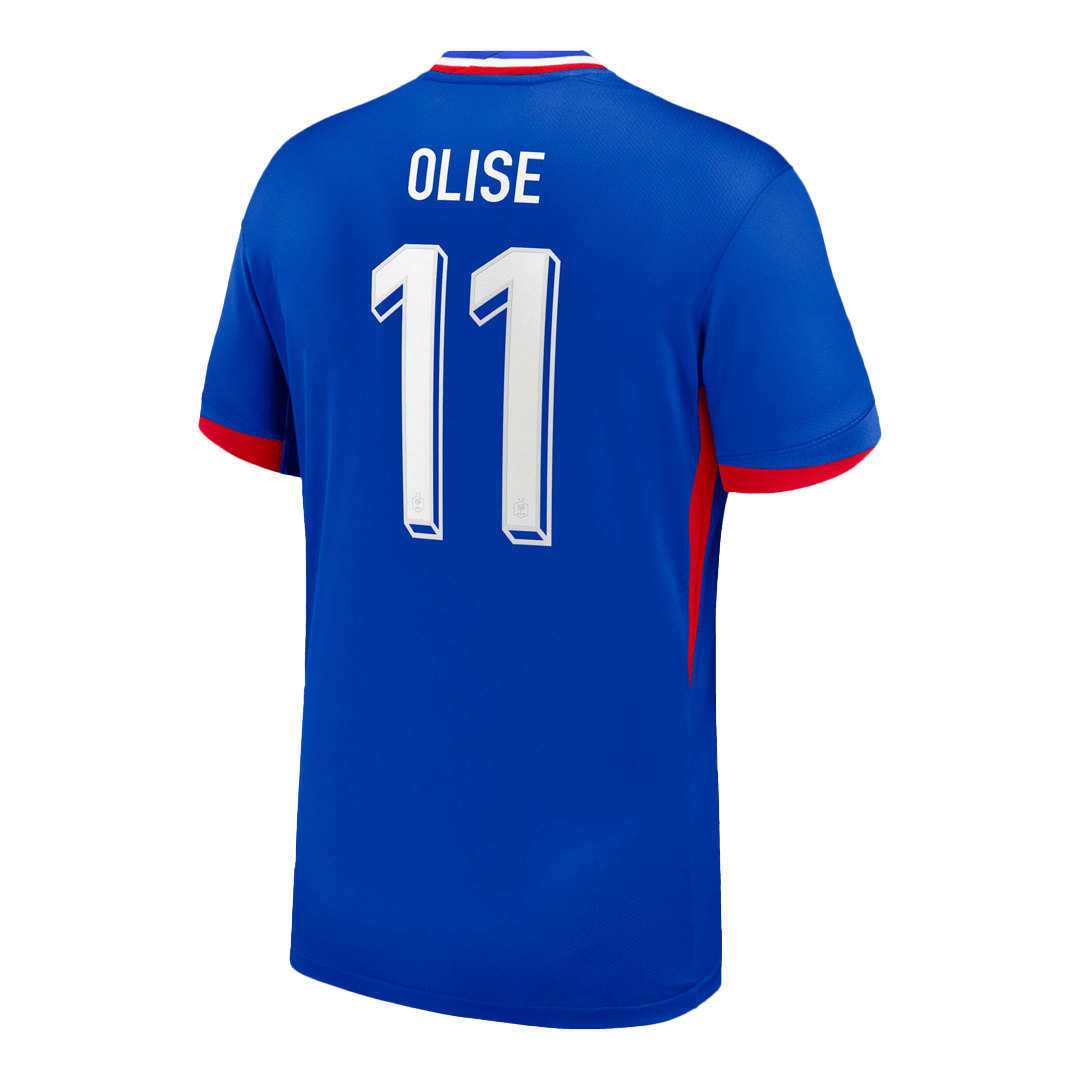 Maillot domicile de l'Euro 2024 de l'équipe de France, Olise n°11, bleu 