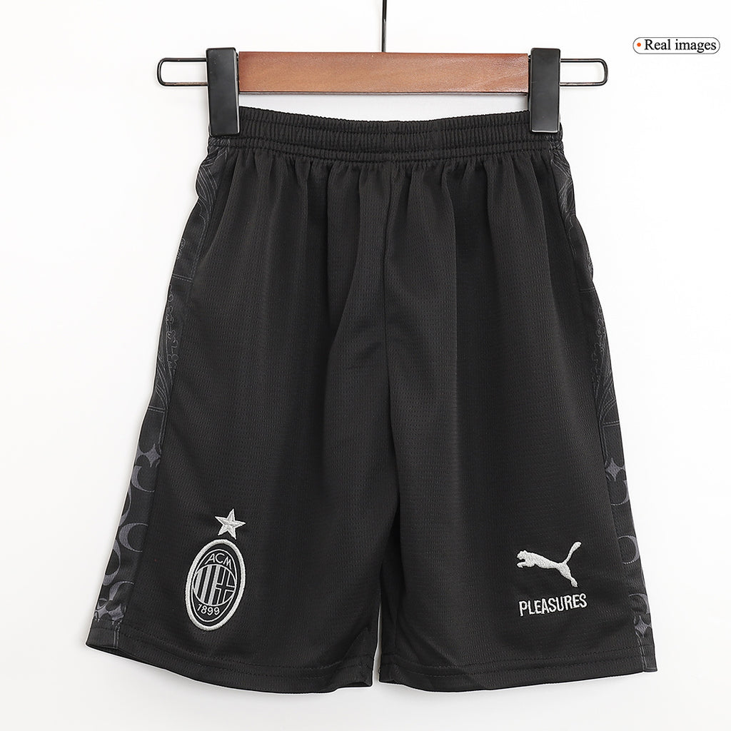 Maillot extérieur AC Milan x Pleasures quatrième tenue 2023/24 pour enfants (maillot + short)