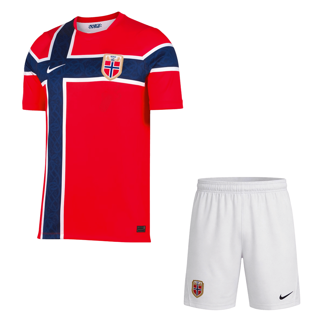 Norway Home Soccer Jersey Kit (Jersey+Shorts) World Cup 2026 Red&White