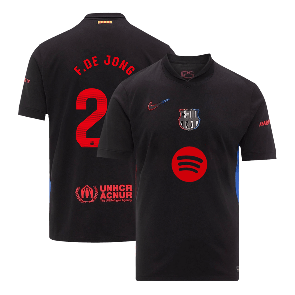 Barcelona F.DE JONG #21 Away Soccer Jersey 2024/25- Spotify Logo Without Text - Football Shirt | SmartJerseys | Official Quality