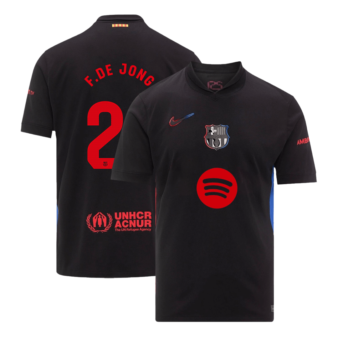 Barcelona F.DE JONG #21 Away Soccer Jersey 2024/25- Spotify Logo Without Text - Football Shirt | SmartJerseys | Official Quality