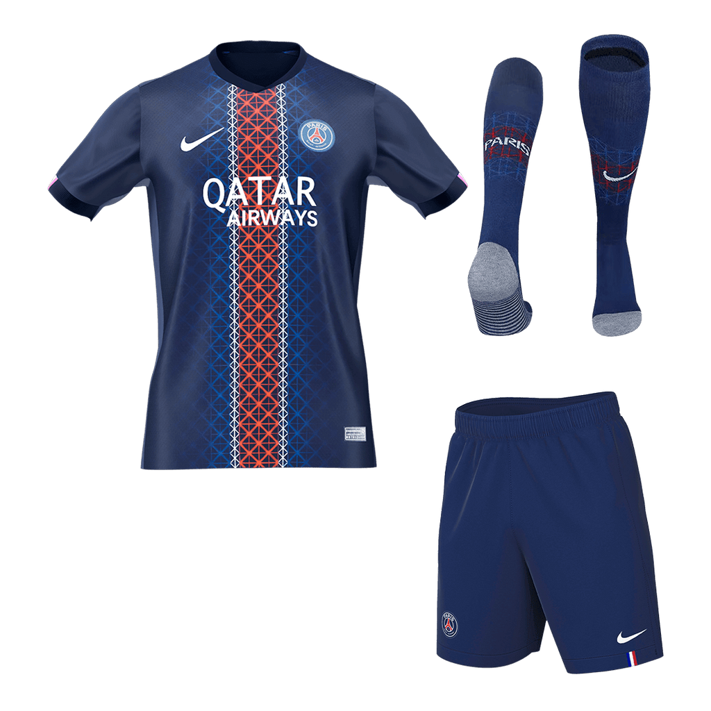 PSG Home Soccer Jersey Kit(Jersey+Shorts+Socks) 2025/26 Navy - Football Shirt | SmartJerseys | Official Quality