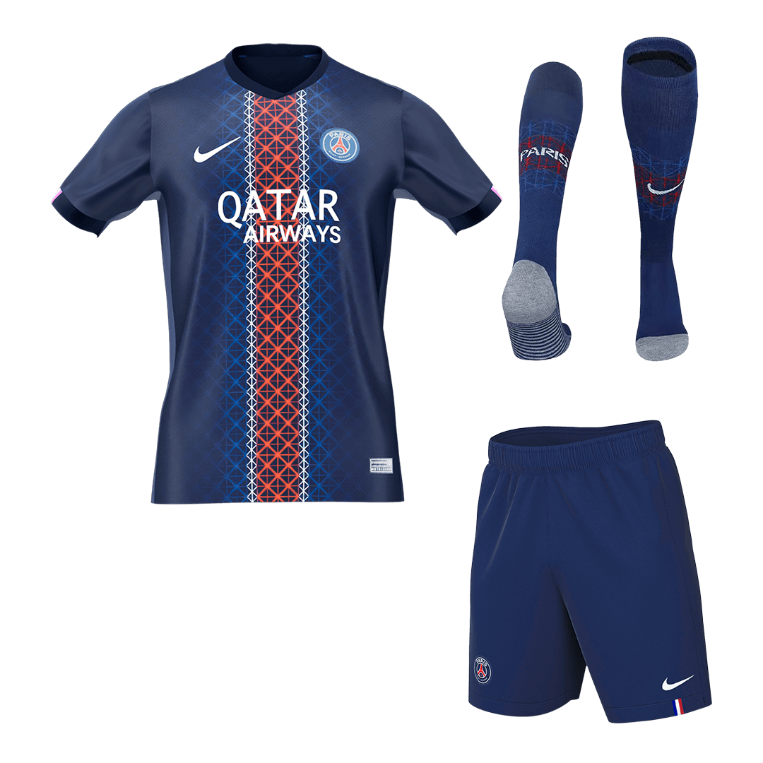 PSG Home Soccer Jersey Kit(Jersey+Shorts+Socks) 2025/26 Navy - Football Shirt | SmartJerseys | Official Quality